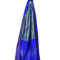 Sea Green and Blue Pochampally Ikat Silk Handloom Dupatta with All Over Design - Global Threads | Swadesiicart