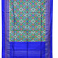 Sea Green and Blue Pochampally Ikat Silk Handloom Dupatta with All Over Design - Global Threads | Swadesiicart