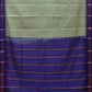 Sea Green and Dark Blue Gadwal Cotton Plain Saree with Small Border Design No Blouse - Global Threads | Swadesiicart