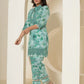 Yufta Sea Green Cotton Schiffli Co-Ord Set With Lace Detailing - Swadesiicart