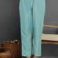 Yufta Sea Green Cotton Silk Embroidered Anarkali Kurta Dupatta Set - Swadesiicart