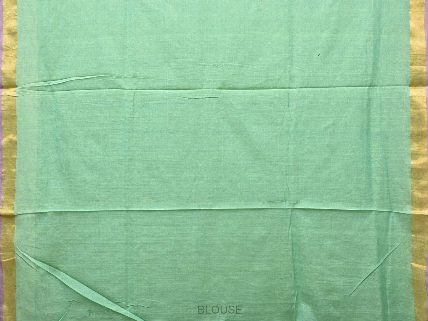 Sea Green Khadi Cotton Handloom Saree with Birds Pallu Design - Global Threads | Swadesiicart
