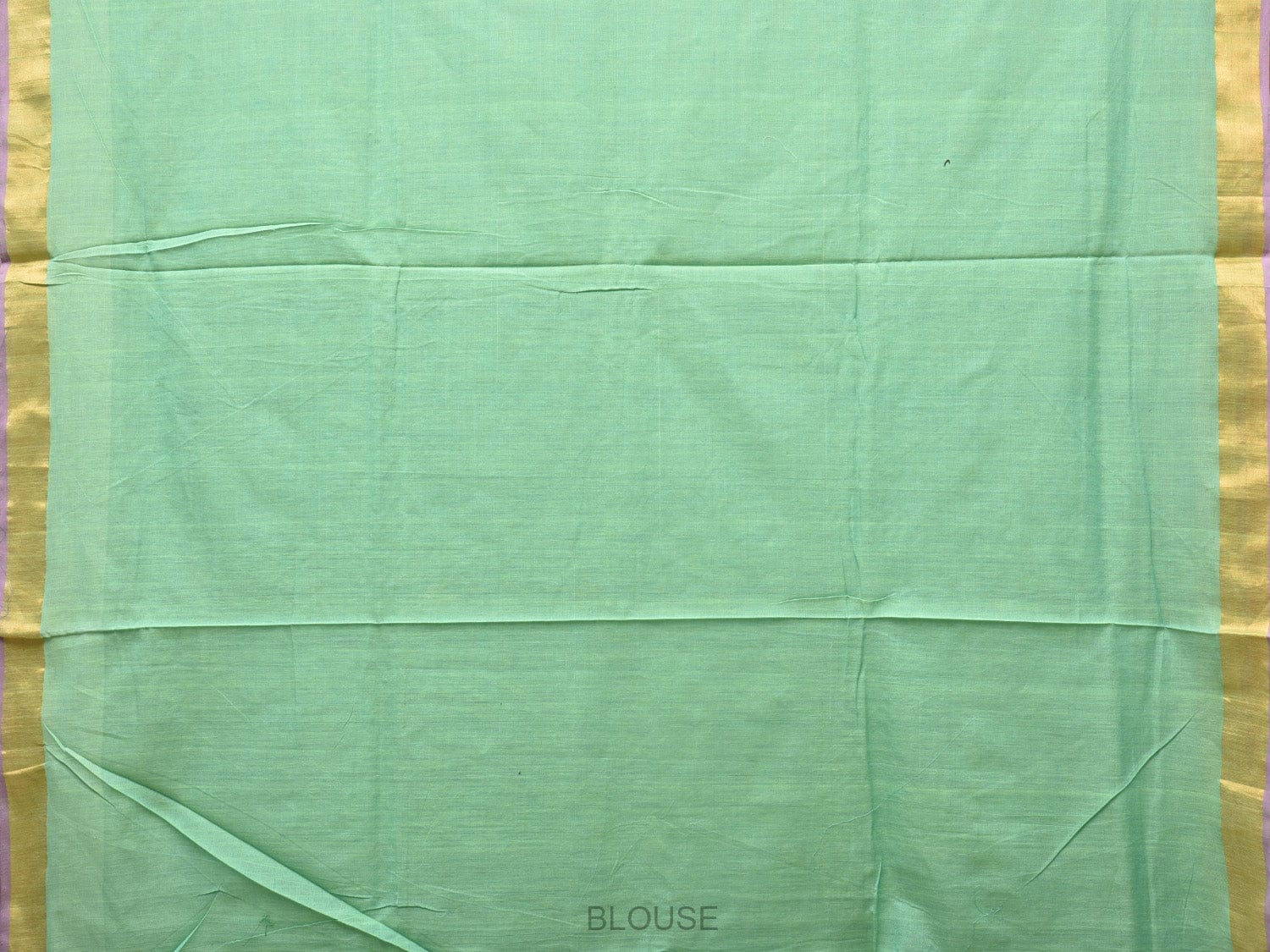 Sea Green Khadi Cotton Handloom Saree with Birds Pallu Design - Global Threads | Swadesiicart