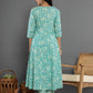 Yufta Sea Green Mirror_Work Cotton Anarkali Kurta Duppta Set - Swadesiicart