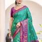 Anaita Sea Green Silk Saree With Blouse Piece