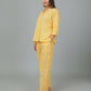 Breathables Women Cotton Checks Night Suit Shirt And Pants Co-Ord Set I Night Wear-Yellow