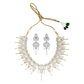 Rhodium-Plated Alloy Designer Ad Choker Necklace Set - The Pari | Swadesiicart