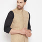 Even Apparels Beige Linen Men Woven Nehru Jacket LN719 | Swadesiicart