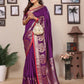 Joban Fashion Purple Solid Banarasi Silk Sarees | Swadesiicart