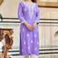 The52 Lavender Women's Gorgeous Chikankari work Pure Rayon Fabric Straight Kurta, Pant Set - Swadesiicart