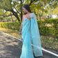 Vamsee Sky Blue Organza Saree - Swadesiicart