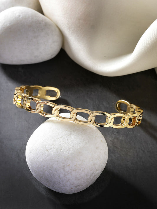 NVR Men's Gold-Polished Metal Cuff Bracelet - NR Retail-NVR