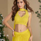Anaita Yellow Heavy Chinon Stitched 3 Piece Set With Sequence & Mirror Work