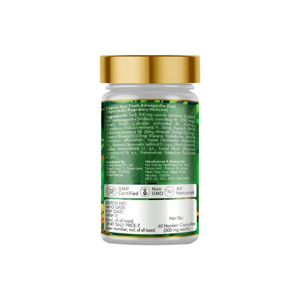 Kapiva Ayurveda Ashwagandha Gold Capsules - Swadesiicart