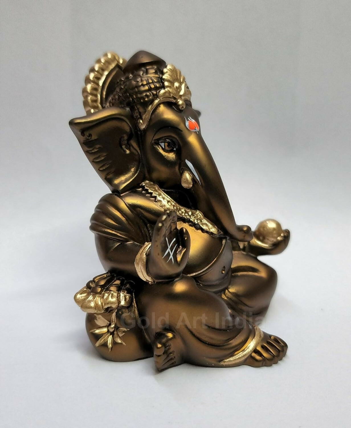 Gold Art India Gaddi Ganesh Idol - Swadesiicart