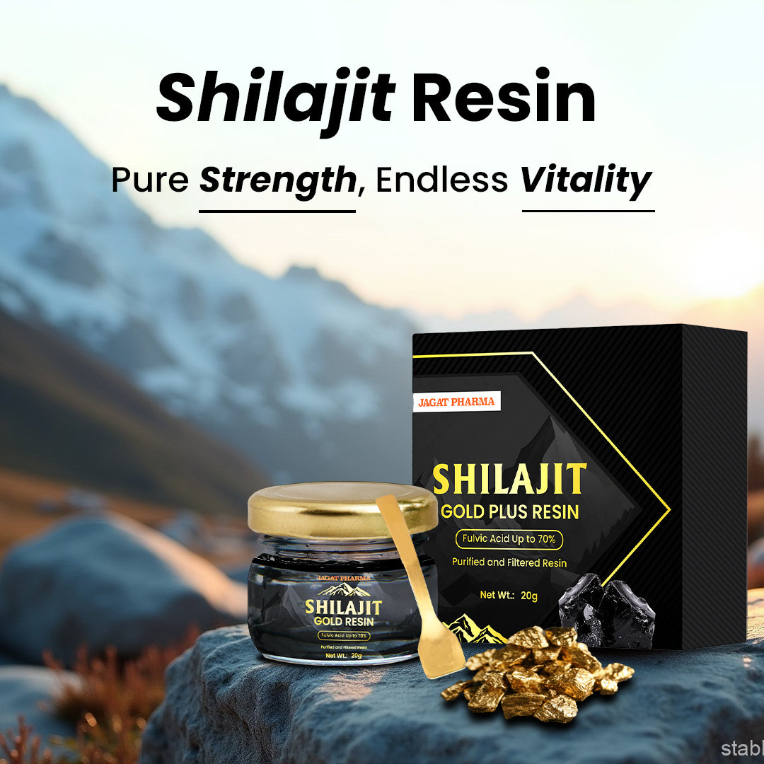 Jagat Pharma Himalayan Sj Gold Plus Resin 20g -For Strength Power Stamina | Swadesiicart