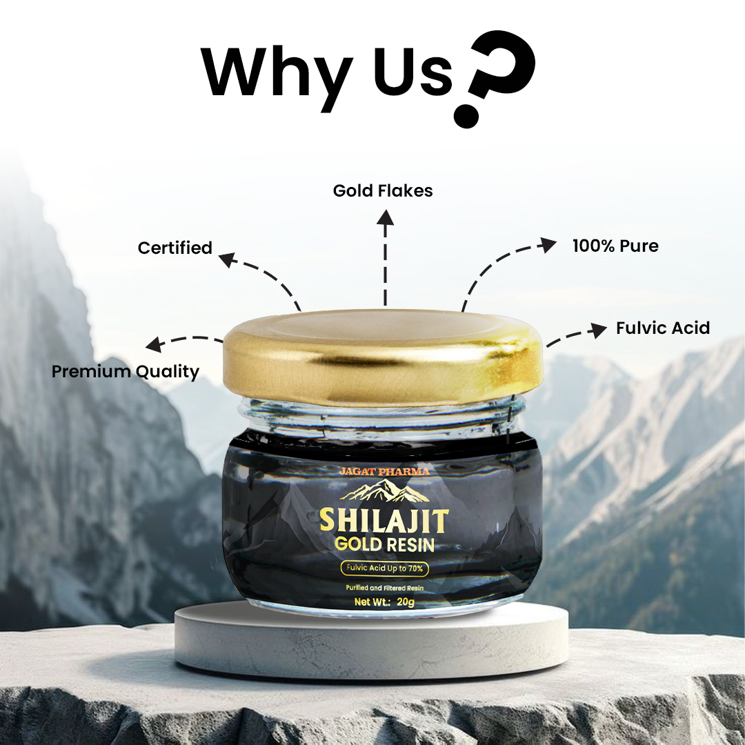 Jagat Pharma Himalayan Sj Gold Plus Resin 20g -For Strength Power Stamina | Swadesiicart