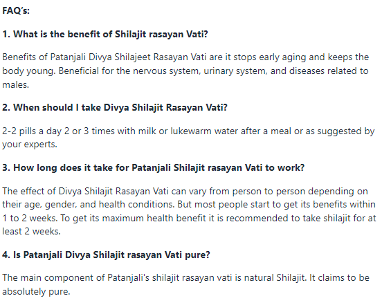 Patanjali Divya Sj Rasayan Vati - Swadesiicart