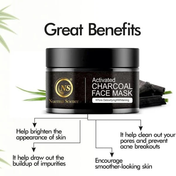 Nuerma Science Charcoal Face Mask | Deep Cleanse and Exfoliates | Swadesiicart