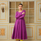 Pomcha Jaipur Purple Saadgi Bagni Lace Anarkali Set | Swadesiicart