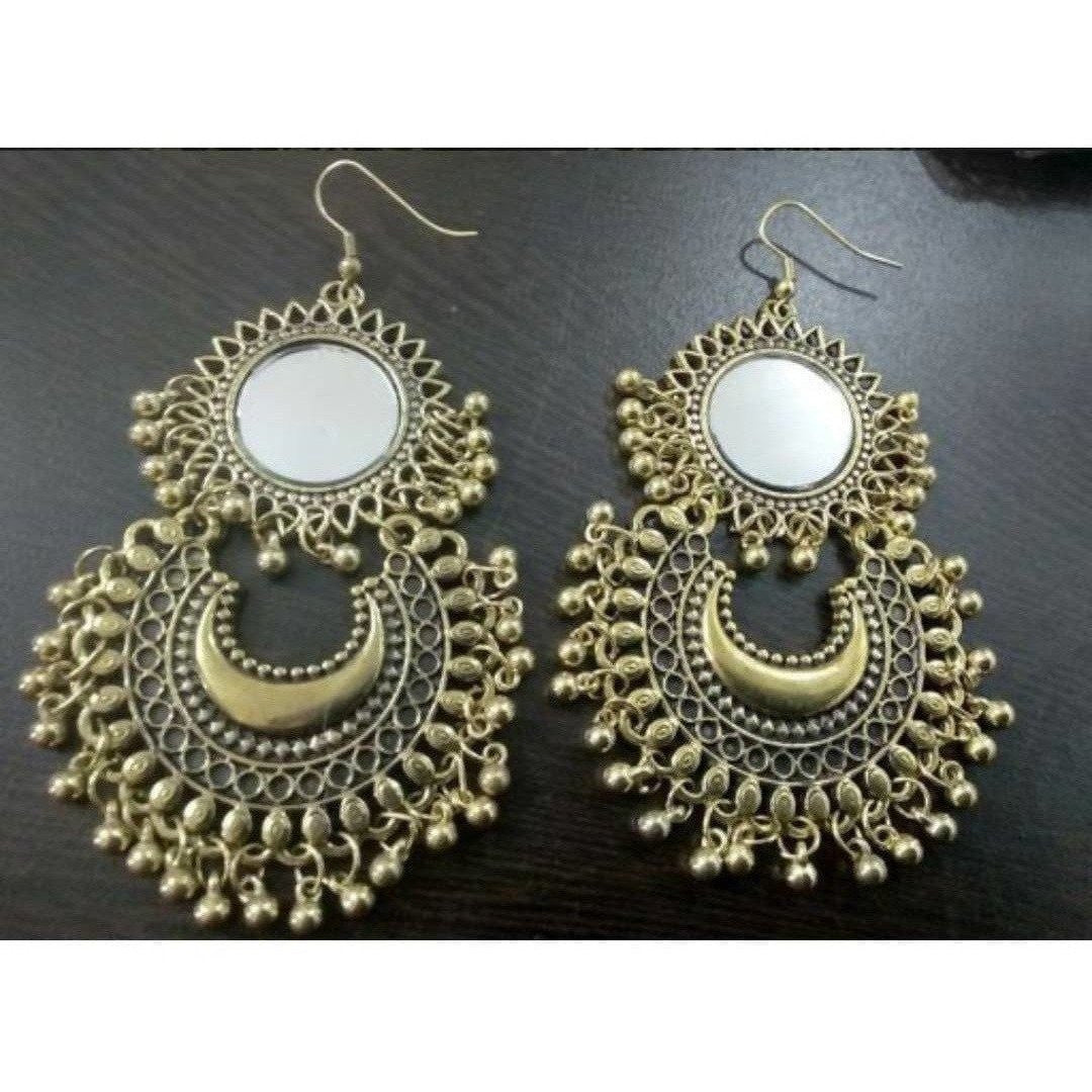 MS Fashion India Gold Color Half Moon And Sun Design Earrings | Swadesiicart