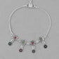 VOJ Set of 2 Silver Plated Meenakari Multi Color Anklet - Swadesiicart