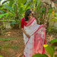 DEIANA'S Beautiful Designer Golden zari Soft Cotton Saree - White - Swadesiicart