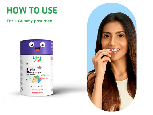 Little Joys Biotin Hair Gummies Strawberry Flavor For Moms - Swadesiicart