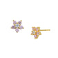 Premium Jewellery - Metallic & Pink Toned Cz Studded Silver - Plated Square Shaped Oxidised Drop Earrings - Wahe Jewels - Swadesiicart