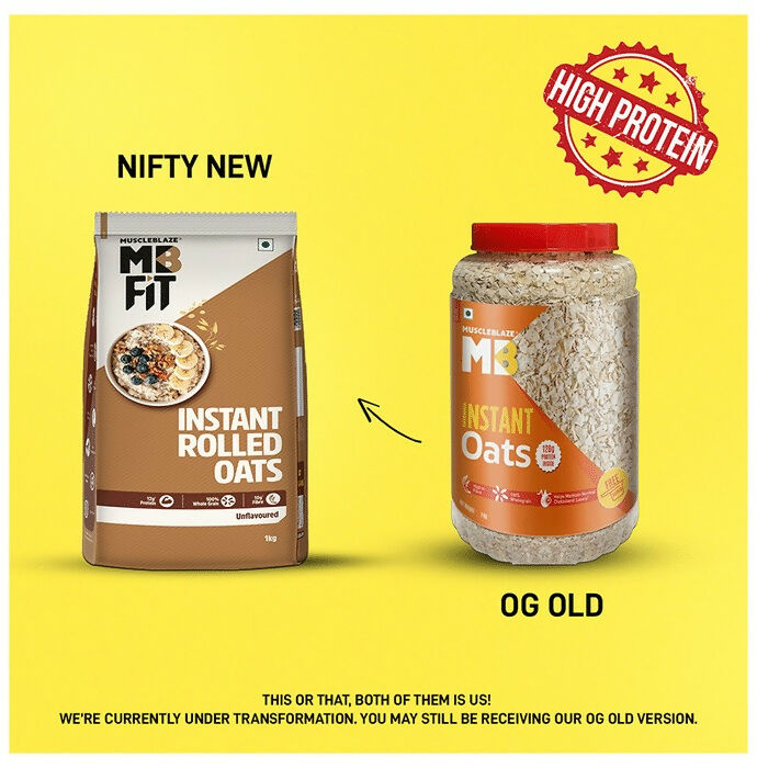 MuscleBlaze Instant Wholegrain Rolled Oats - Swadesiicart