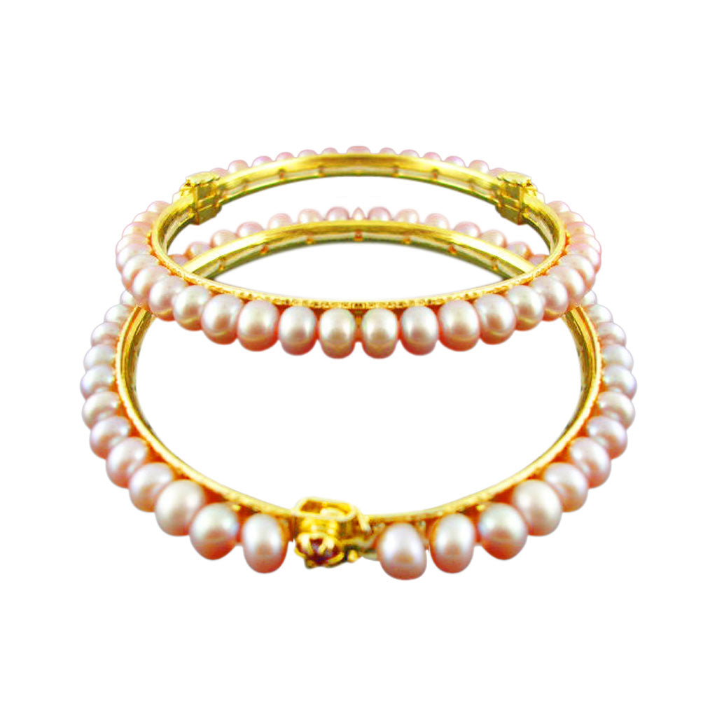 J Pearls Peach Pearl Bangles - Real Pearl Jewelry - J Pearls