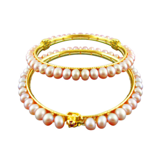 J Pearls Peach Pearl Bangles - Real Pearl Jewelry - J Pearls