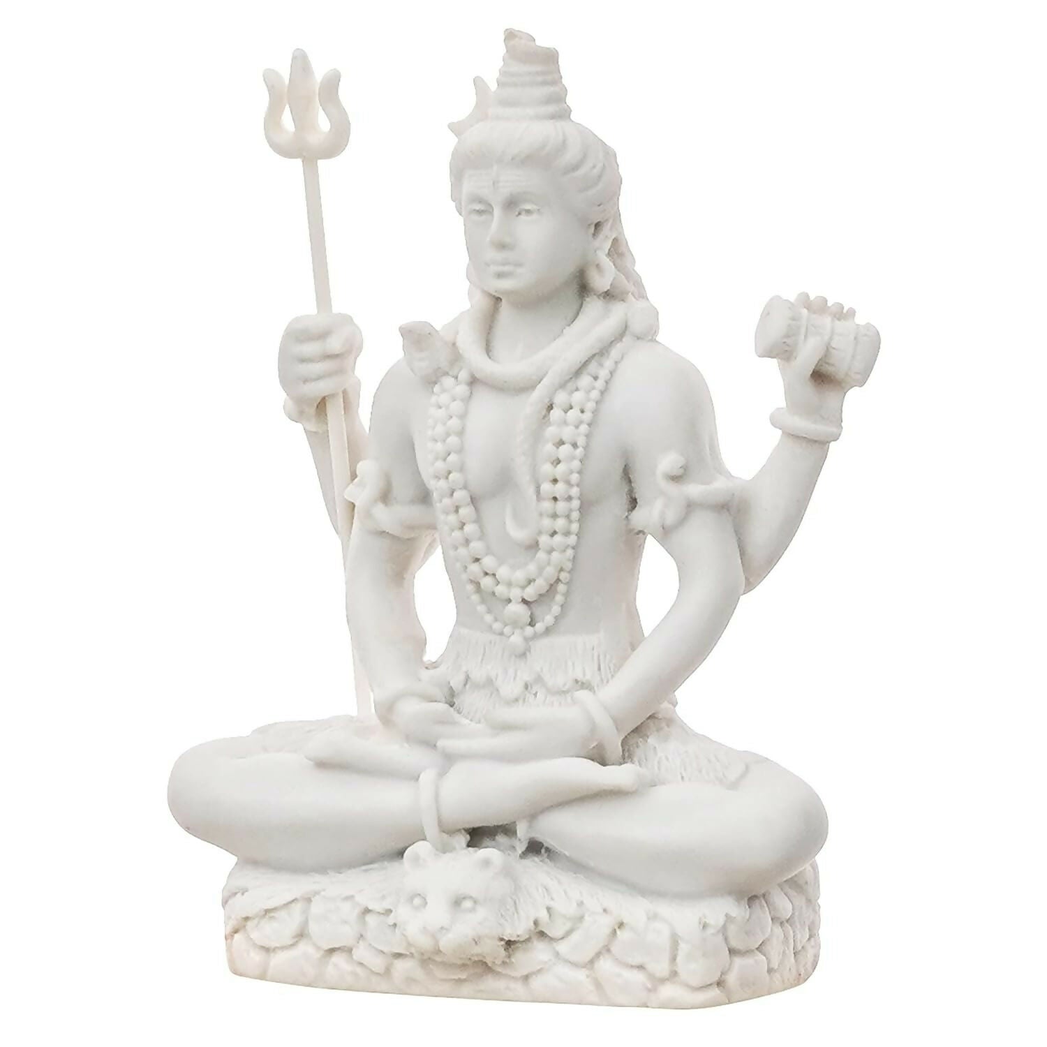 eCraftIndia White Polyresin Lord Shiva Statue - Swadesiicart