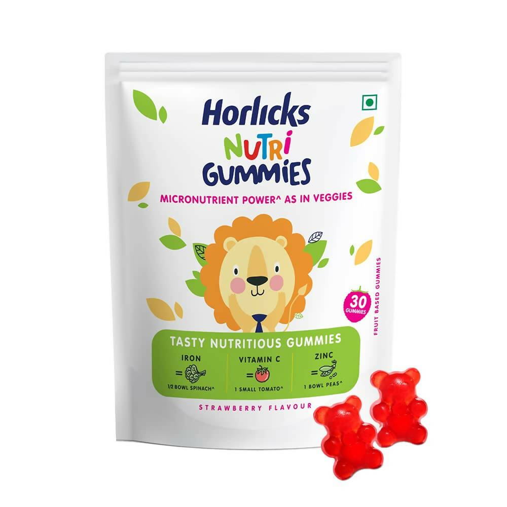 Horlicks Nutri Gummies for Kids - Strawberry Flavor | Swadesiicart