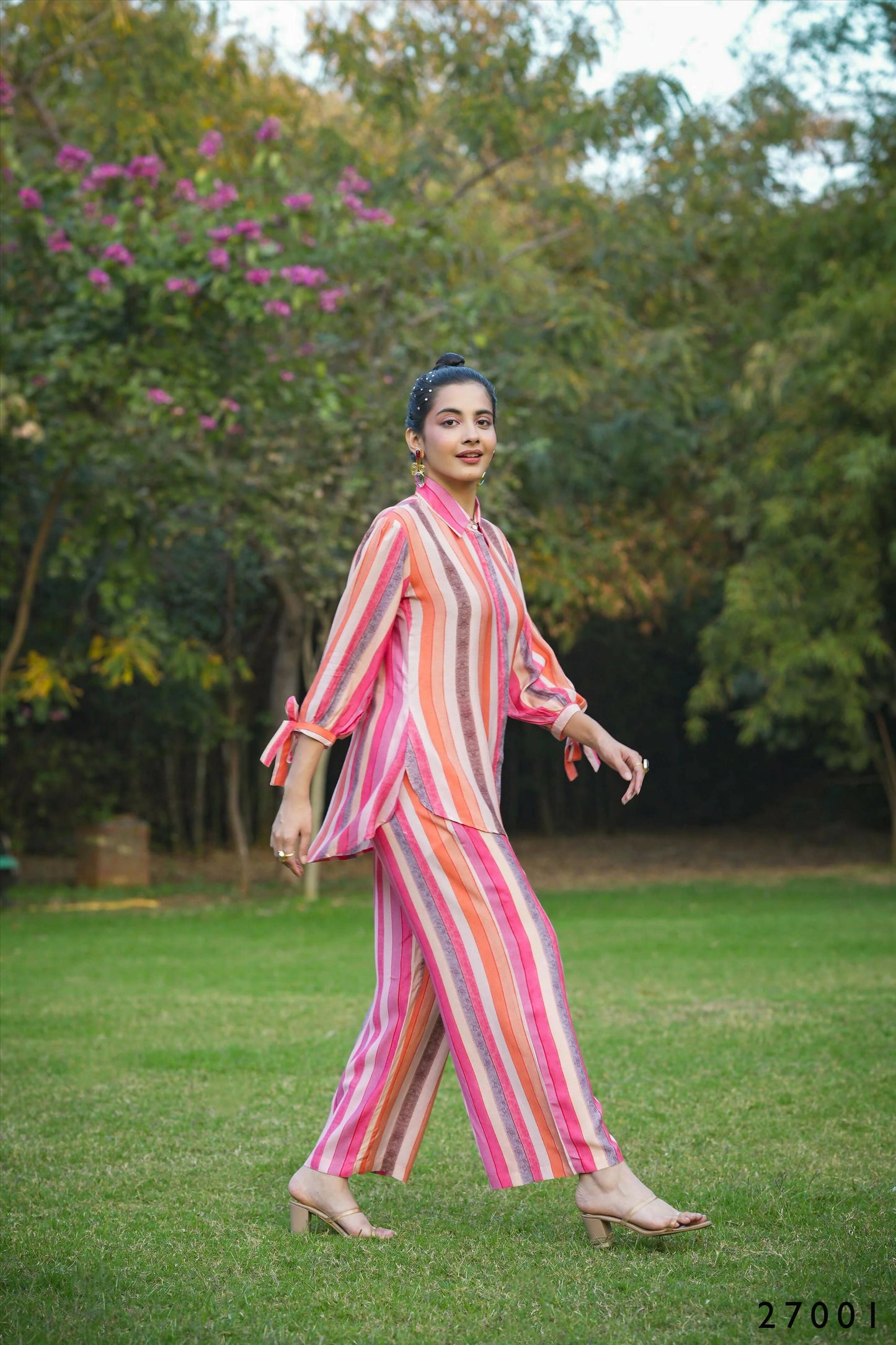 Women's Casual Fashionable Multi Mull Cotton co-ord set - Anya - Swadesiicart