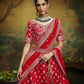 House of Panchhi Red Pure Silk Moti & Zarkan heavy embroidery Lehenga choli & Dupatta | Swadesiicart