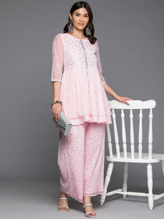 Ahalyaa Women's Traditional Wear Co-ods - Pink - Swadesiicart