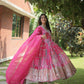 Jyoti Fashion Women's Pink Russian Silk Digital Print with Embroidered Anarkali Dress with Dupatta | Swadesiicart