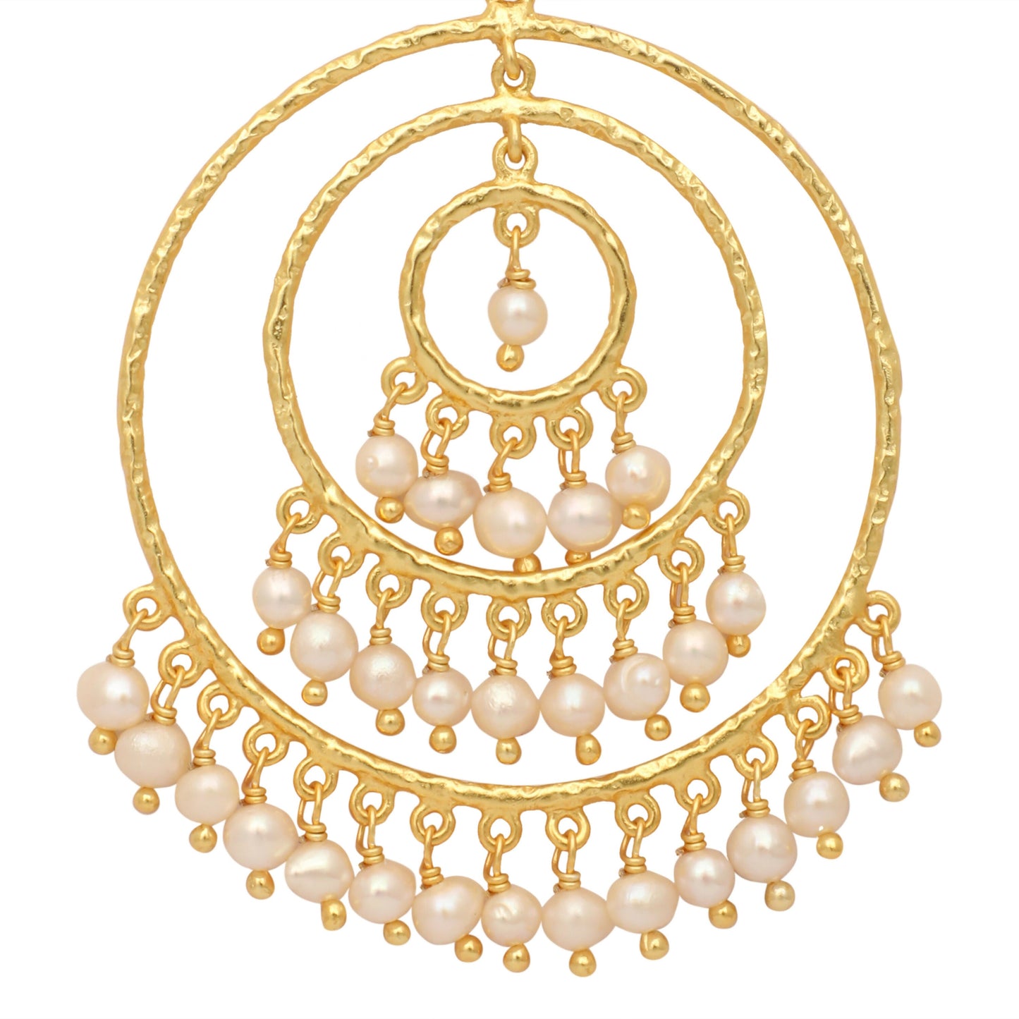 Nuyug 18k Triple Pearl Hoop Anti Tarnish Earrings | Swadesiicart