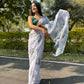 Vamsee Grey Chiffon Designer Saree - Swadesiicart