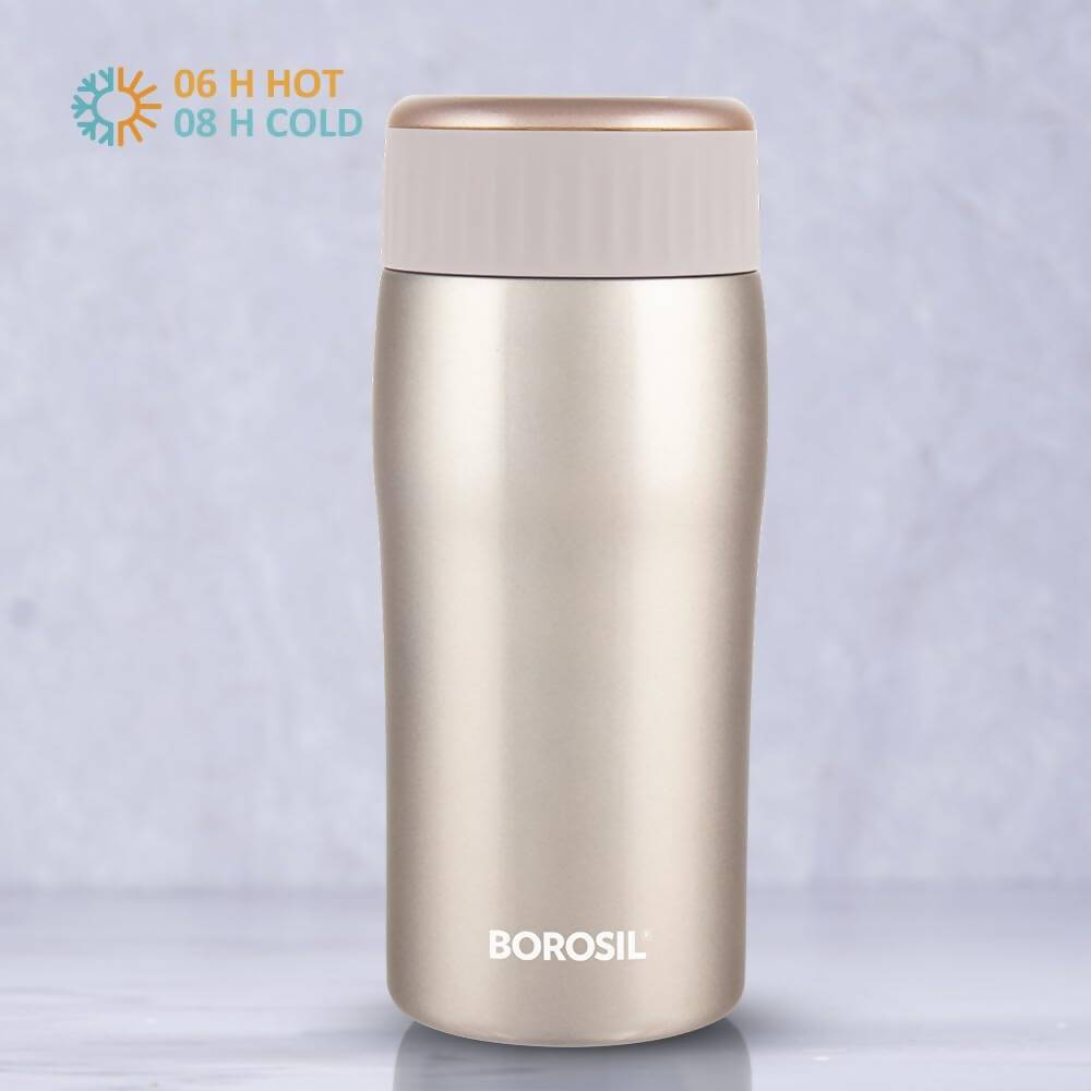 Borosil Cosmic Insulated Water Bottle Tumbler - 320ml (Gold) - Swadesiicart
