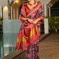Vishnu Weaves Women's Royal Banarasi Silk Patola Printed Saree with Blouse - Swadesiicart