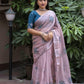 Mine Pure Linen Ethnic Motifs Saree with Unstitched Blouse - Hiral Fashion | Swadesiicart