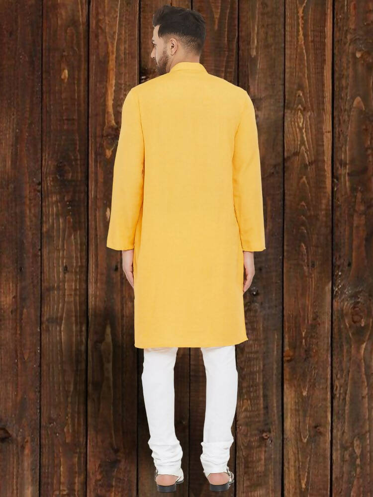 Even Apparels Pure Cotton Yellow Kurta - Yellow | Swadesiicart