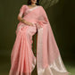 Vishnu Weaves Women's Peach Soft Silk Zari Woven Saree with Blouse - Swadesiicart