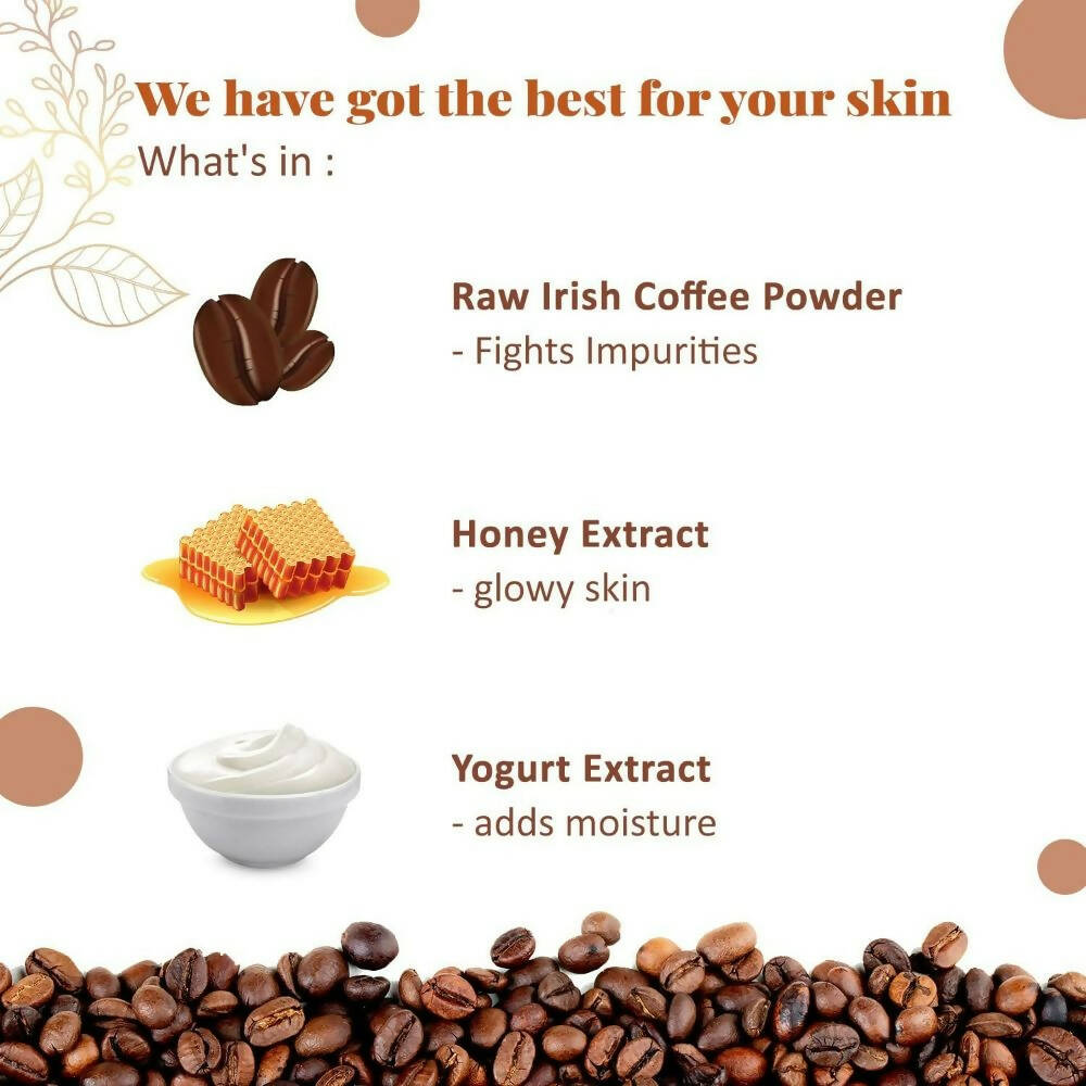 NutriGlow NATURAL'S Coffee Face Cleanser with Yogurt & Honey for Blackhead Removal Face Wash - Swadesiicart