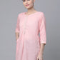 Ahalyaa Women Baby Pink Beautiful Pure Cotton Printed Tunic | Swadesiicart