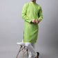 Even Apparels Green Pure Cotton Men's Kurta With Side Placket (SLD1193) | Swadesiicart