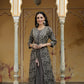 Juniper Women`s Black Rayon Staple Embroidered & Printed A-Line Kurta Sets | Swadesiicart