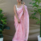 Vamsee Kamal Pink Organza Saree - Swadesiicart
